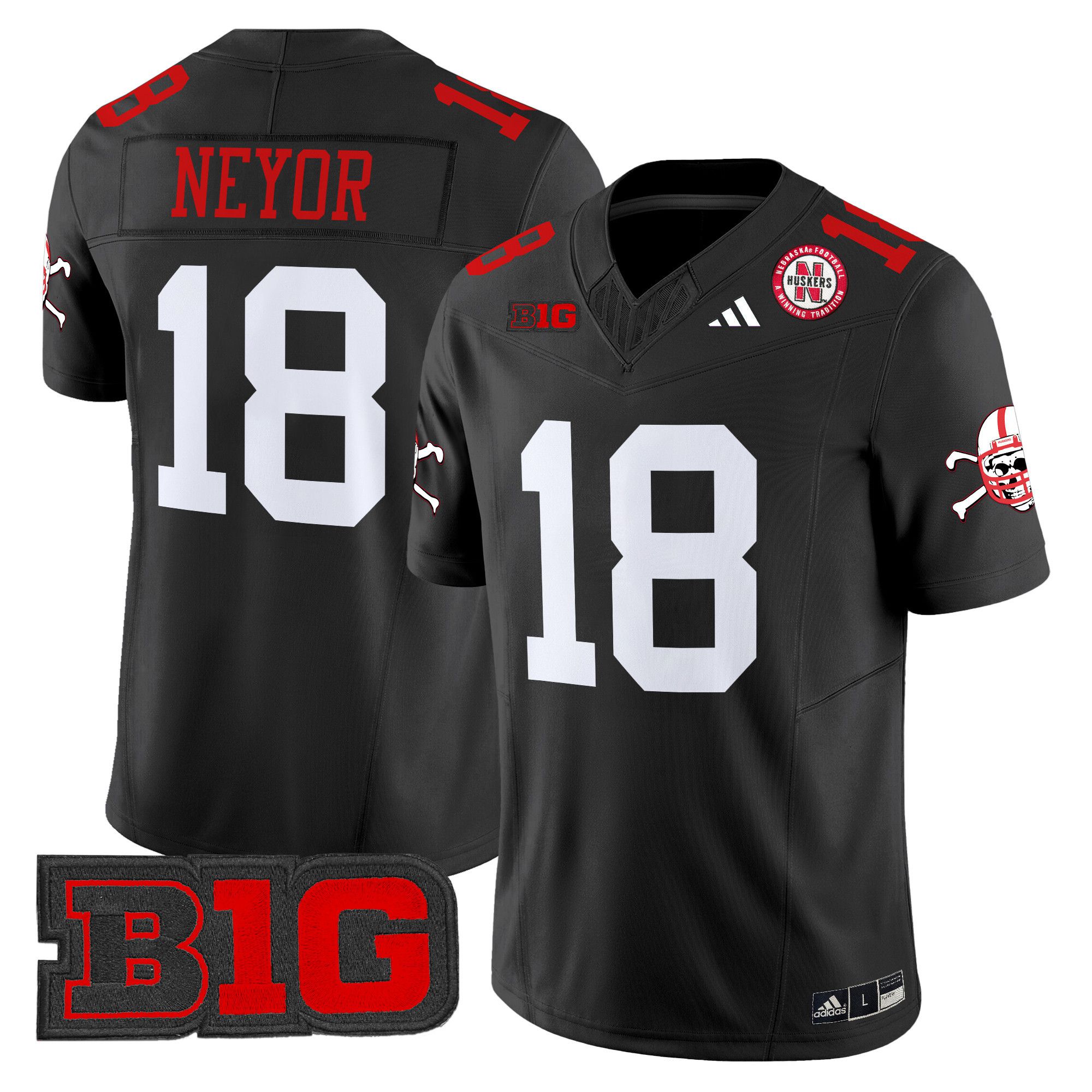 Men Nebraska Cornhuskers #18 Neyor Black 2024 Vapor Limited NCAA Jersey style 1